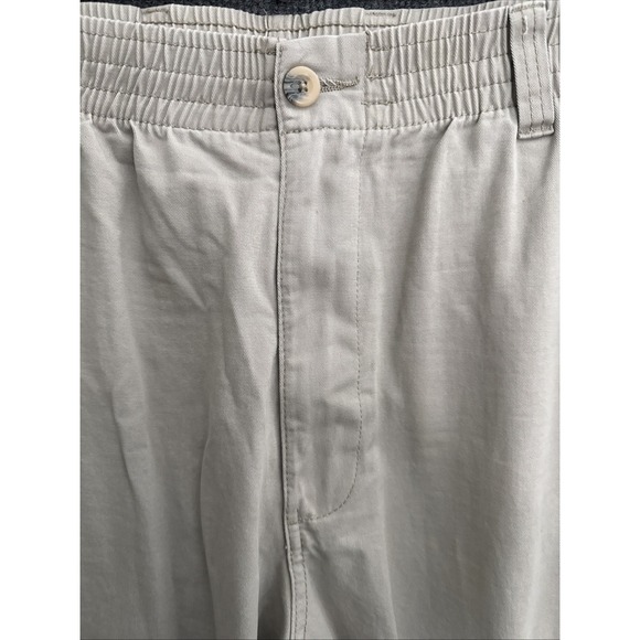Harbor Bay Cargo Pants Mens 1X/32 Khaki Continuous Comfort Waistband Small Stain - Picture 3 of 14
